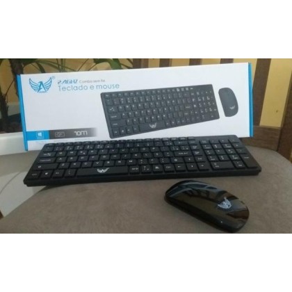 TECLADO SEM FIO | MOUSE | KIT |  ALTOMEX | PRETO